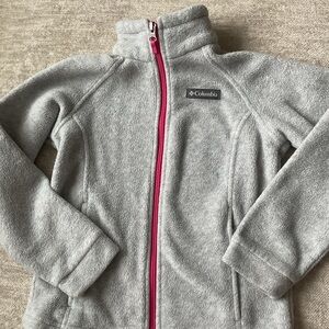 Columbia Light Gray Fleece with Pink Trim